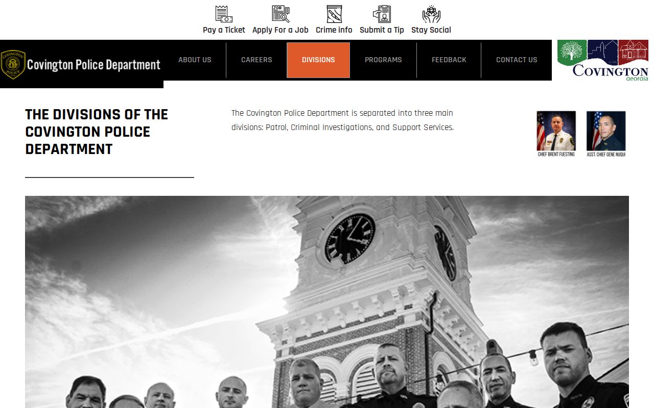 Covington criminal history police divisions