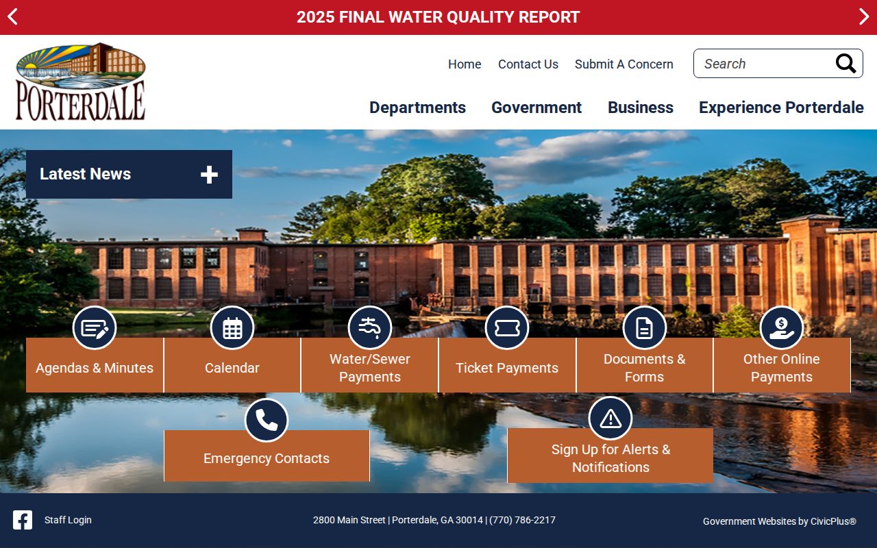 Official City of Porterdale Georgia homepage for local government records